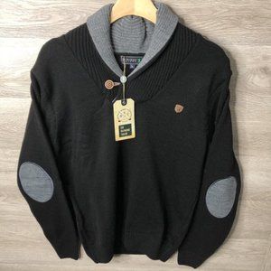 Sir Raymond Taylor L Black Grey Jersey Sweater